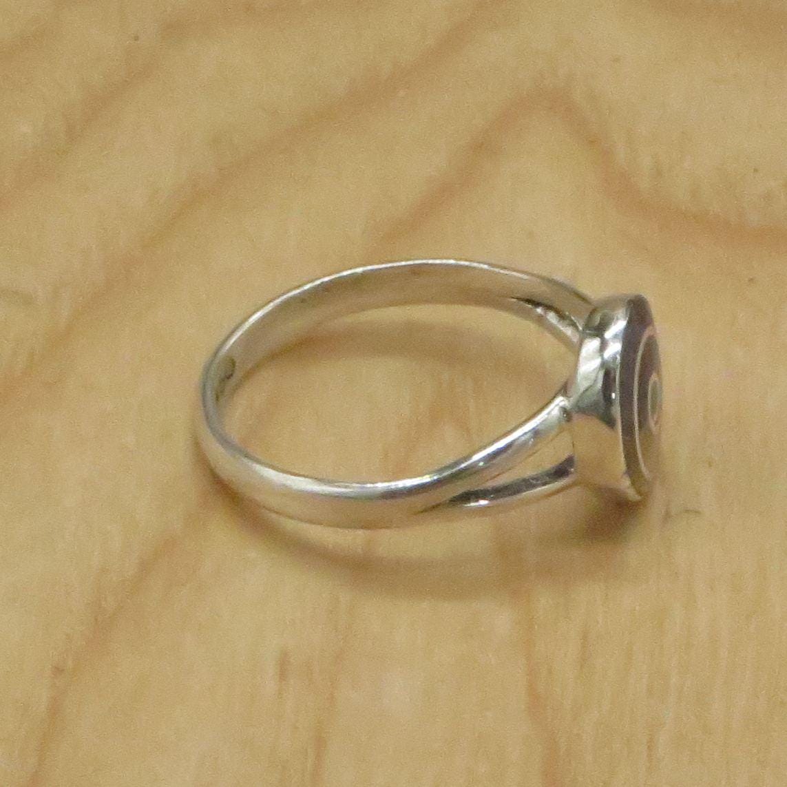 Pachamama Spiral ring silver Peru Sacred Valley Blue multi color stone inlay silver band