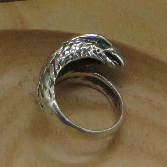 Eagle Ring Size 5 Peru 950 Silver Sacred Valley RJVB31 - Shaman Things