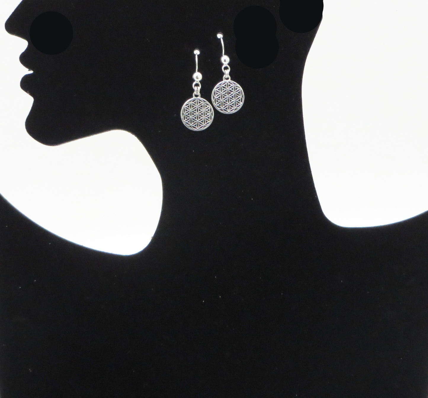 Flower of Life Geometric Earrings 950 Silver Peru Sacred Valley EJV4