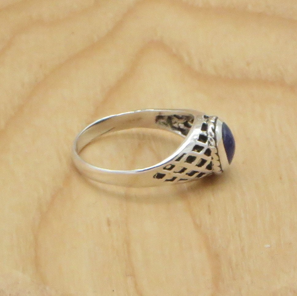 Sodalite Ring Size 7 Peru 950 Silver and Stone Sacred Valley RJV3