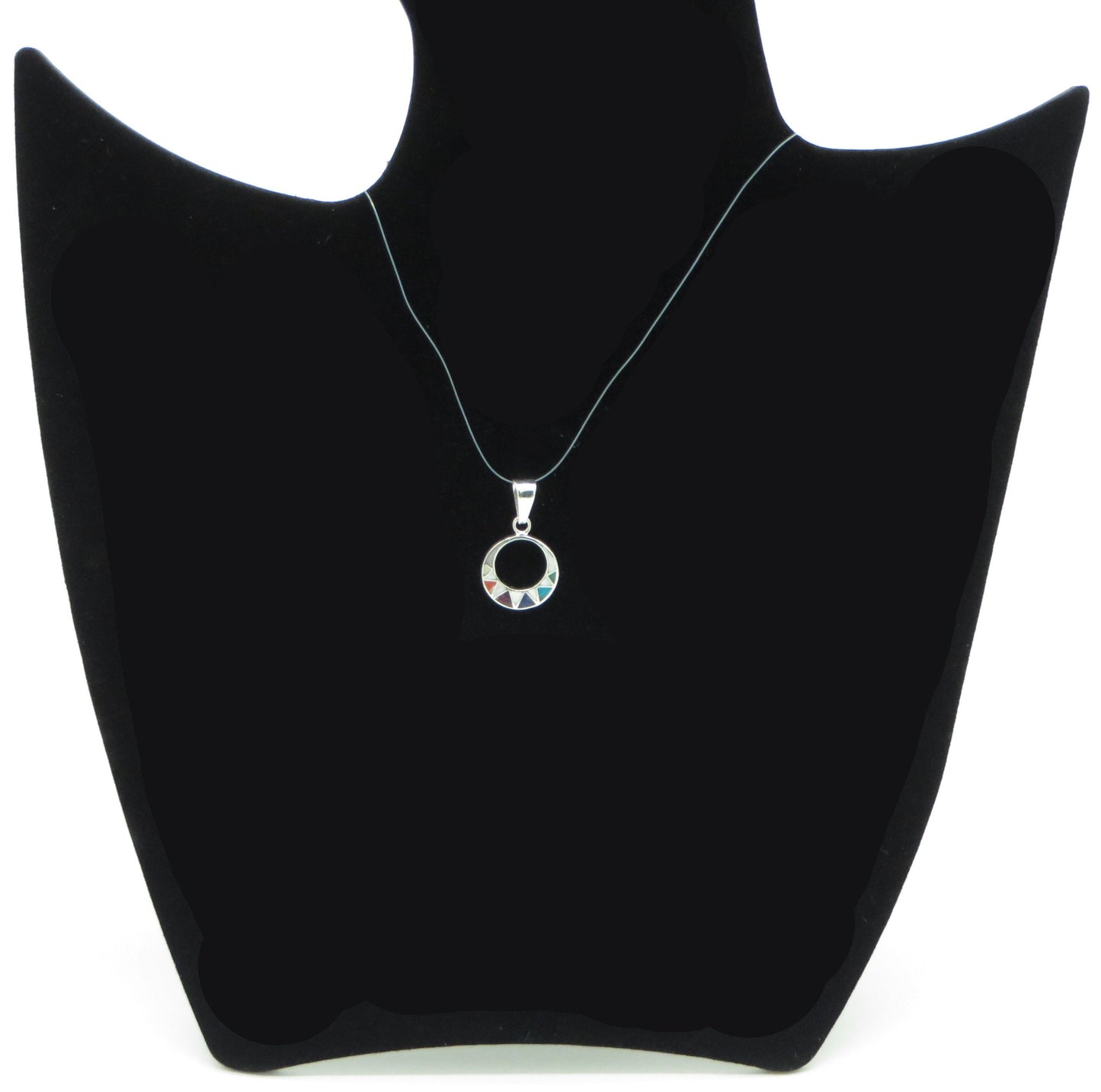 Inca Calendar Pendant Peru 950 Silver and Stone Inlay Sacred Valley PJV12