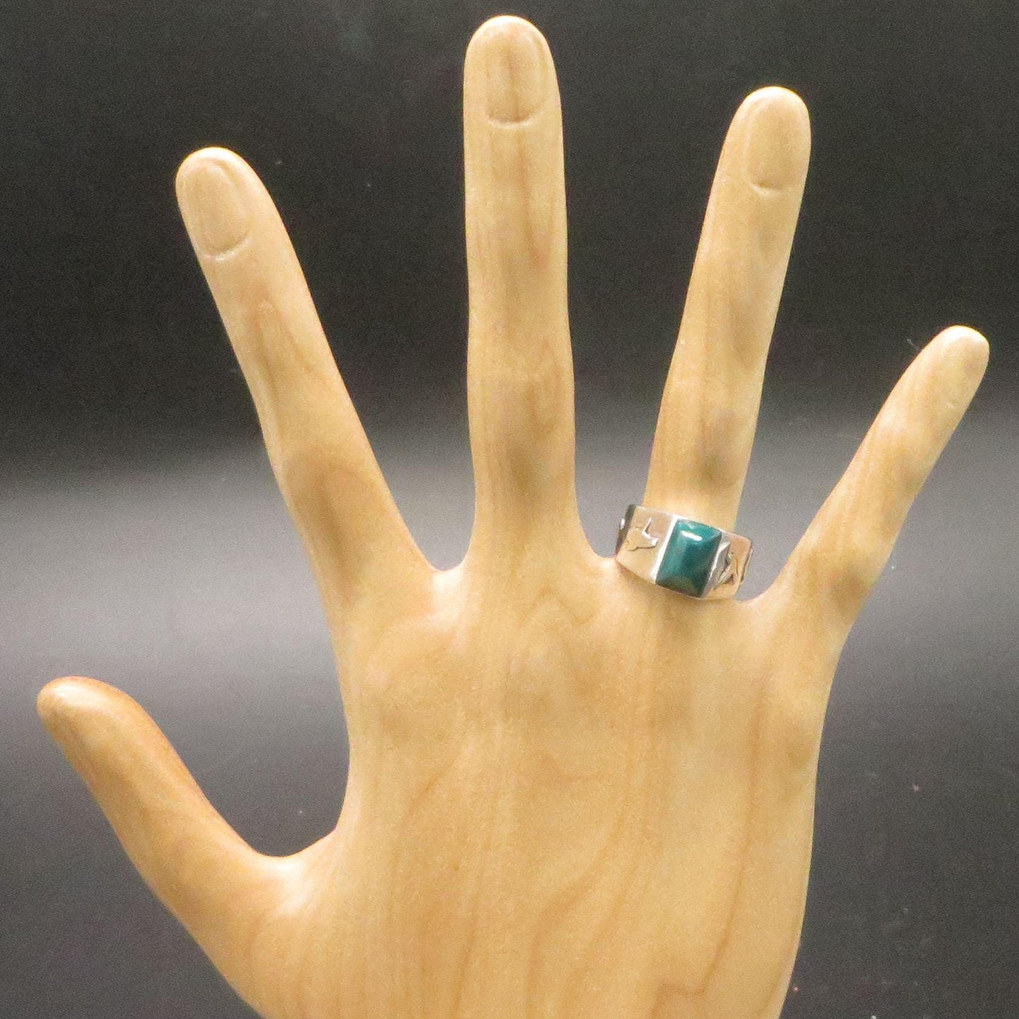 Jaguar Hummingbird Condor Snake Ring Size 6 1/2 Peru 950 Silver with Stone Sacred Valley RJVB26