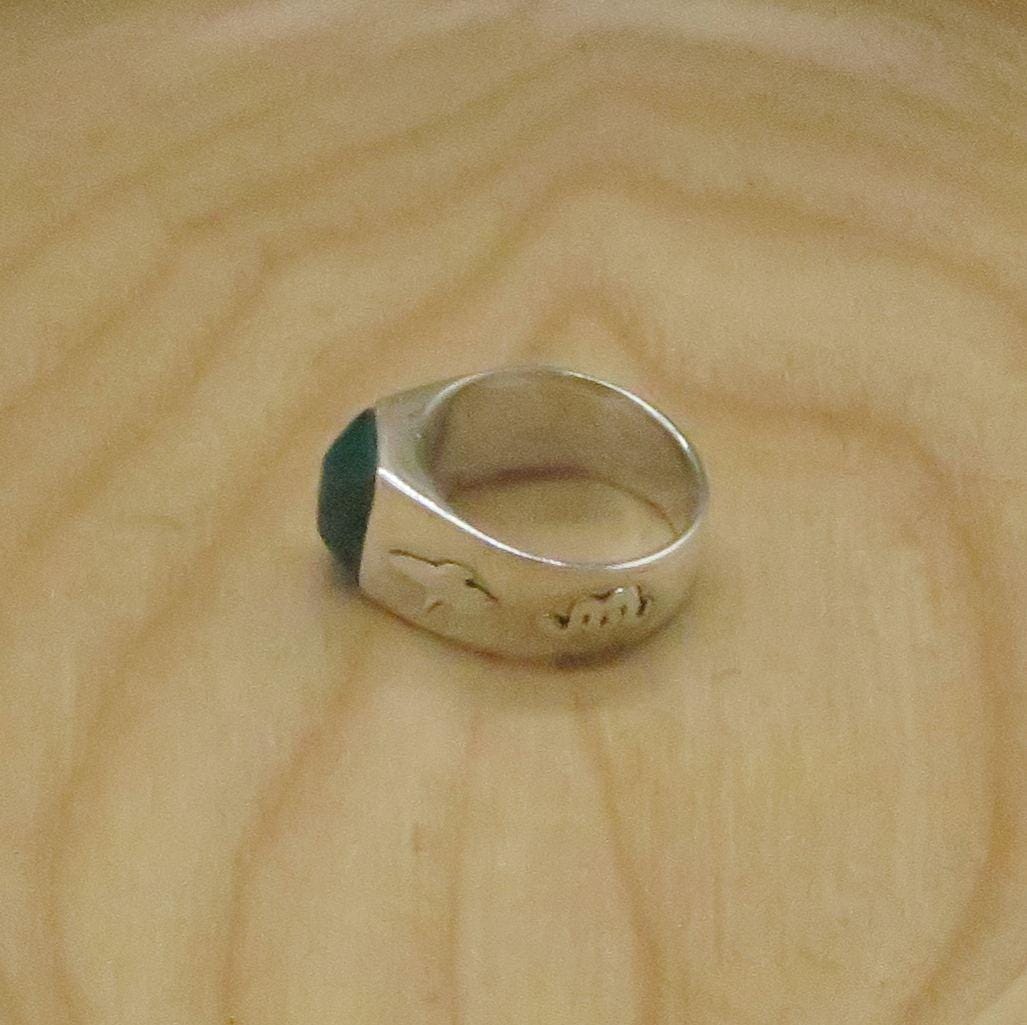 Jaguar Hummingbird Condor Snake Ring Size 6 1/2 Peru 950 Silver with Stone Sacred Valley RJVB26