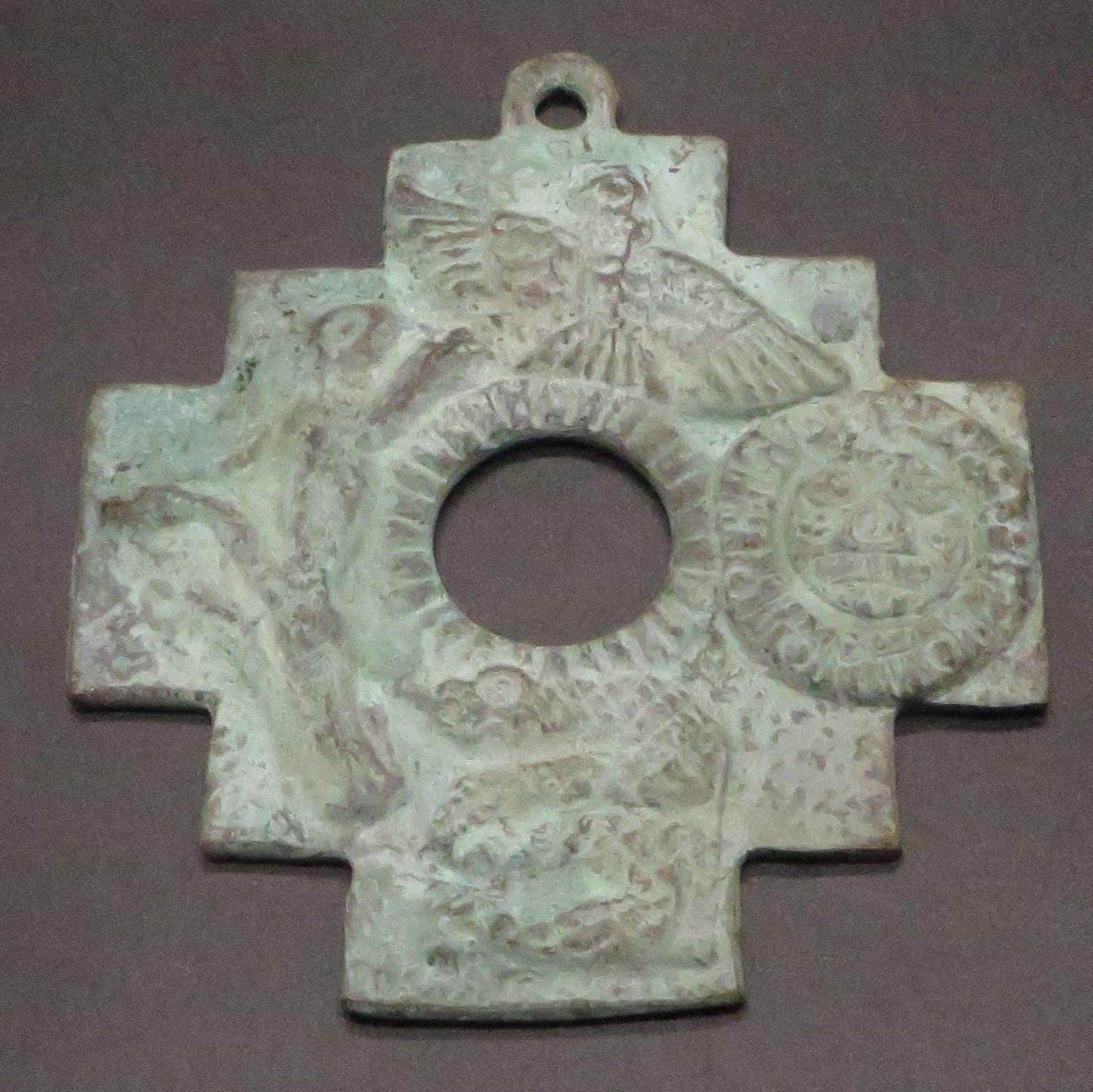 Bronze Chakana / Inca Cross Ornament Condor Jaguar Snake Inti P24-11