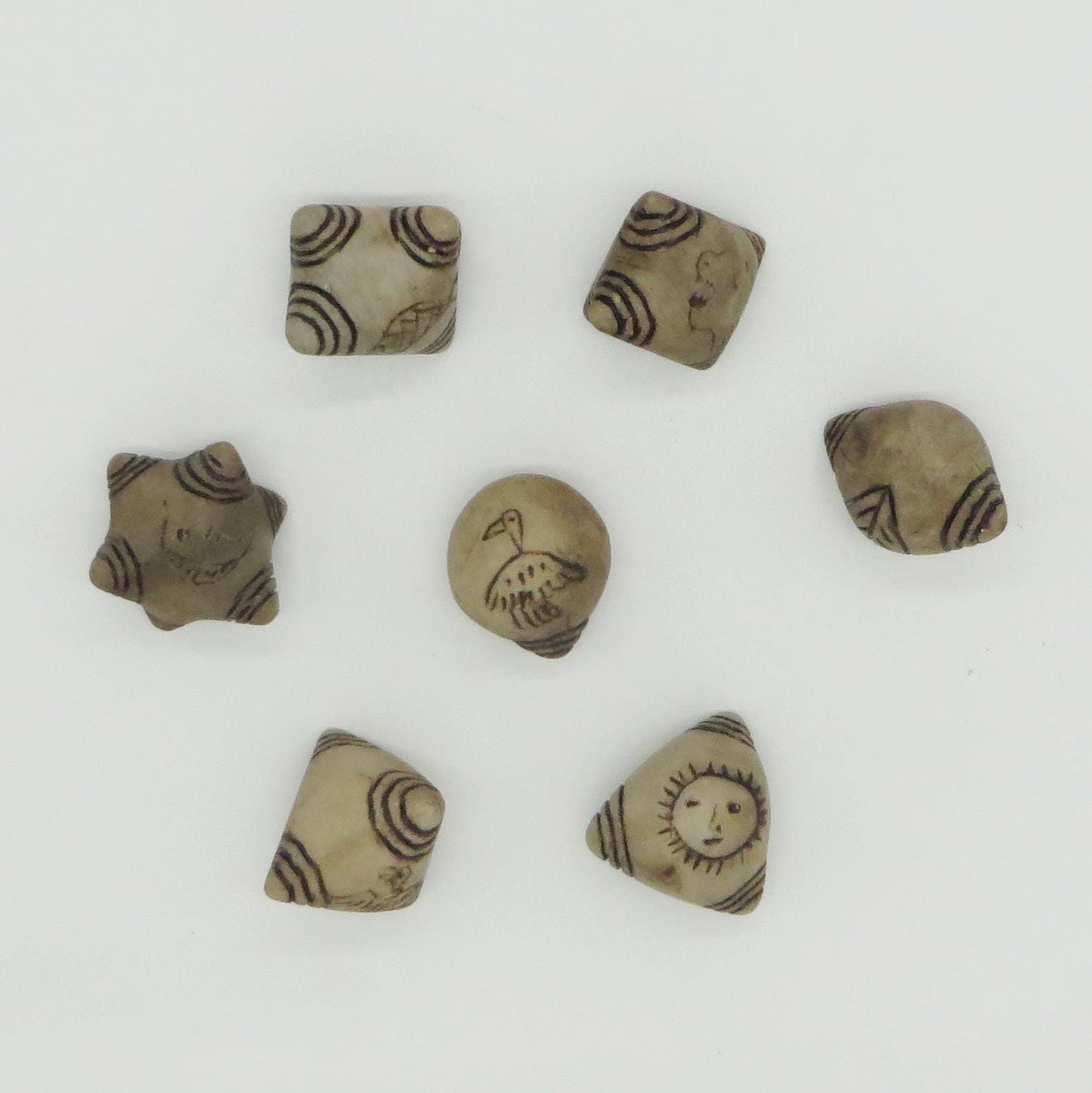 Peruvian Chumpi Khuya Apu Stones Set of 7 Alabaster / Caliza Stone hand crafted Sacred Valley CS301