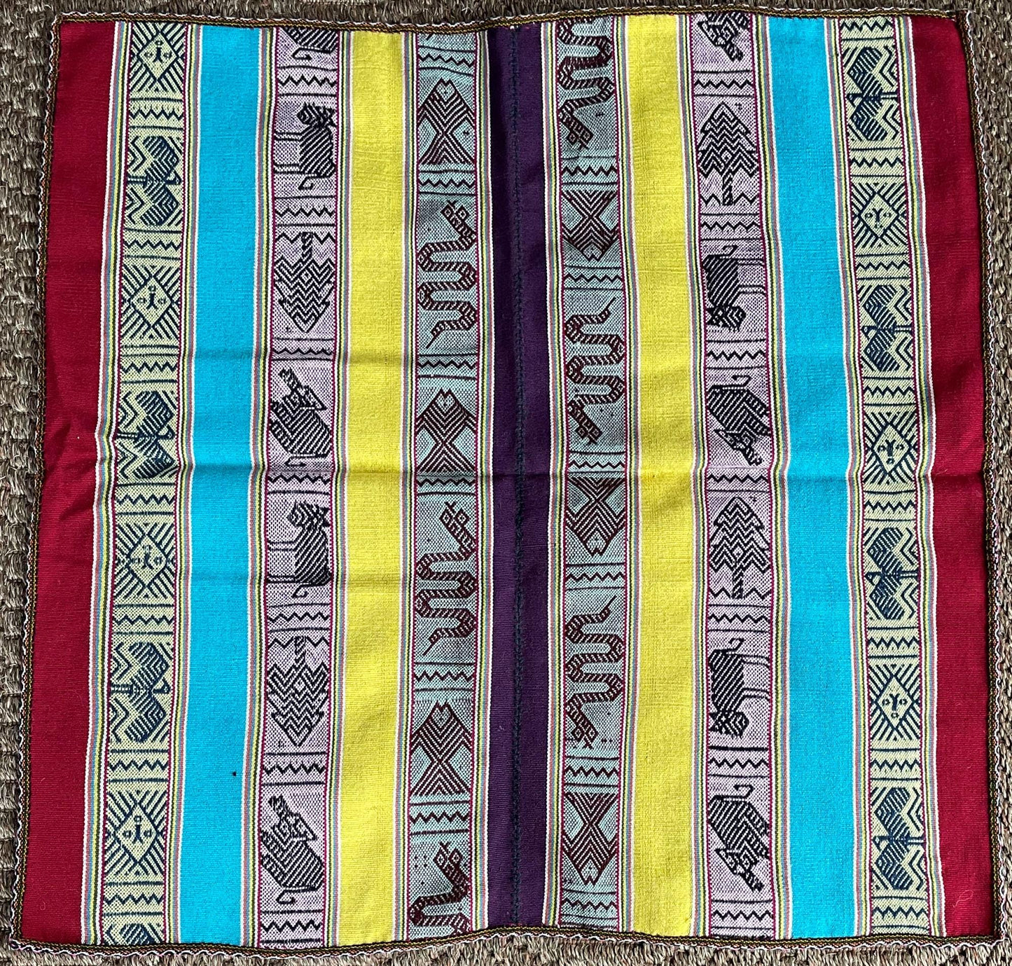 Chinchero Mestana Mesa Altar Ritual Cloth Handwoven on loom Andean Textile Sacred Valley Peru PF20238