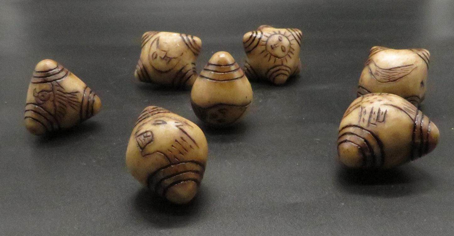 Peruvian Chumpi Khuya Apu Stones Set of 7 Alabaster / Caliza Stone hand crafted Sacred Valley CS2402