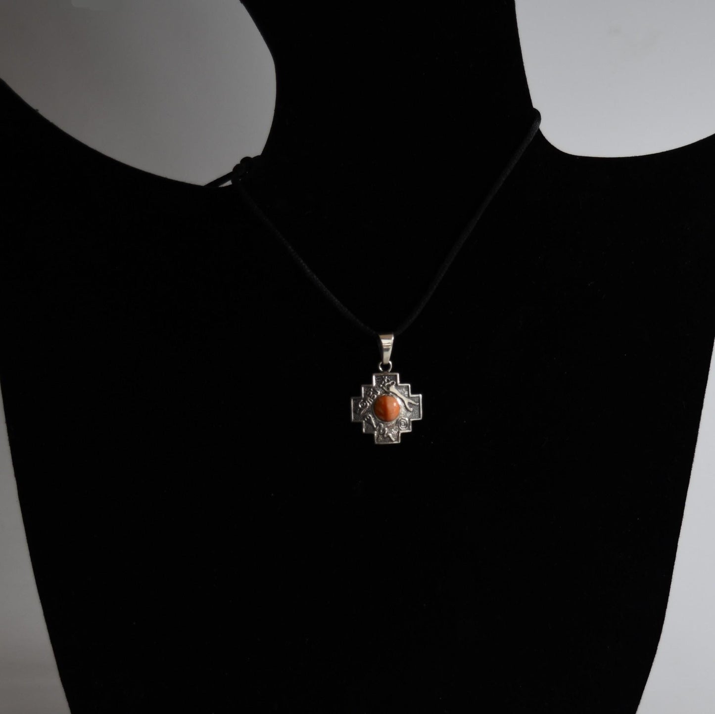 Chakana Pendant Condor Snake Jaguar Seven Chakras Peru 950 Silver and Stone Sacred Valley PJVB16