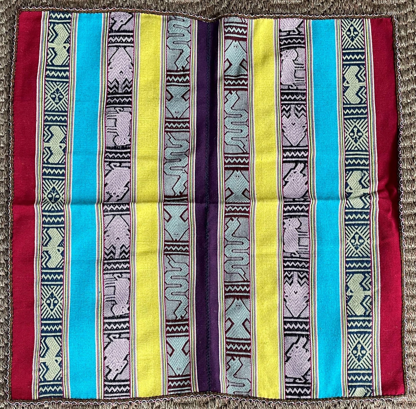 Chinchero Mestana Mesa Altar Ritual Cloth Handwoven on loom Andean Textile Sacred Valley Peru PF20238
