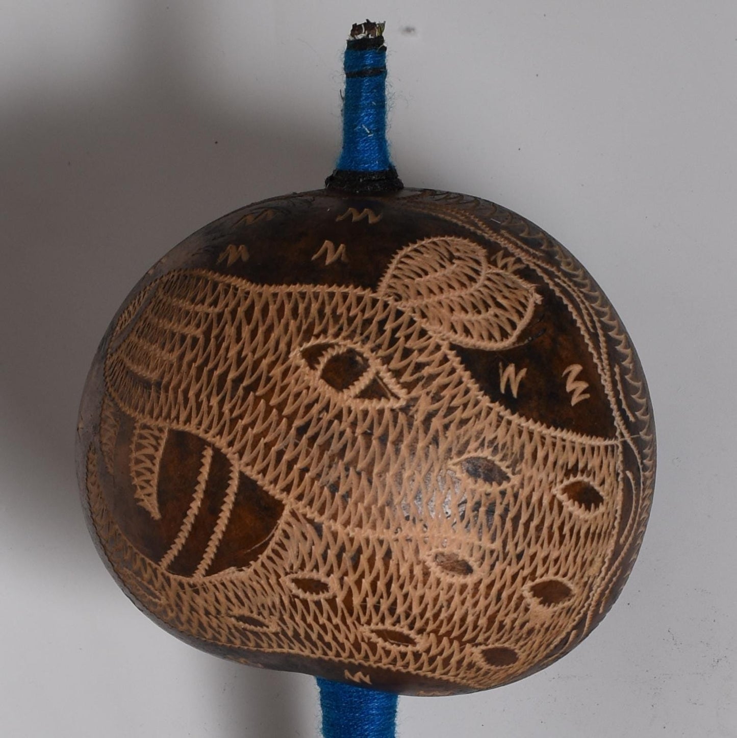 Large Shipibo Ceremonial Rattle Animal Handcrafted in Amazon Region Peru R52505