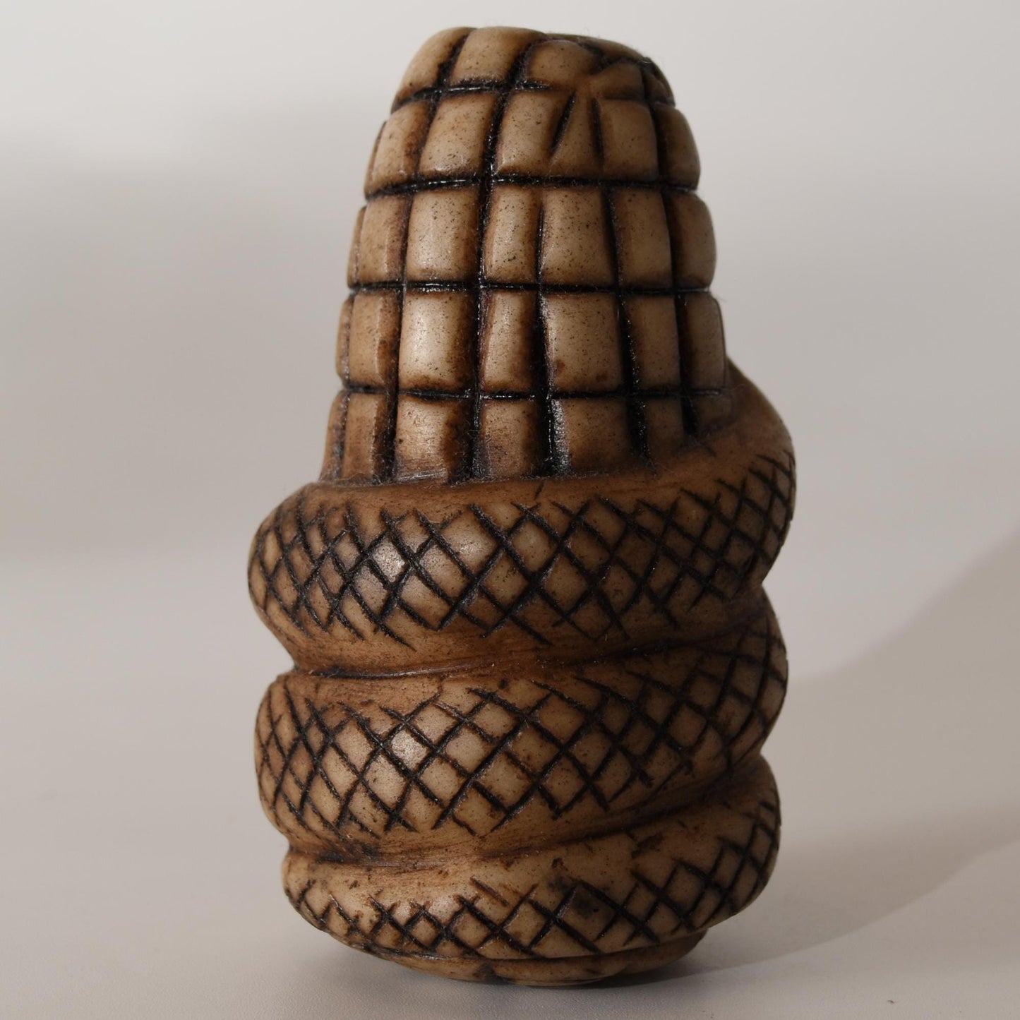 Alabaster Carving Corn Offering with Snake Caliza stone hand carved Sacred Valley Peru S52510