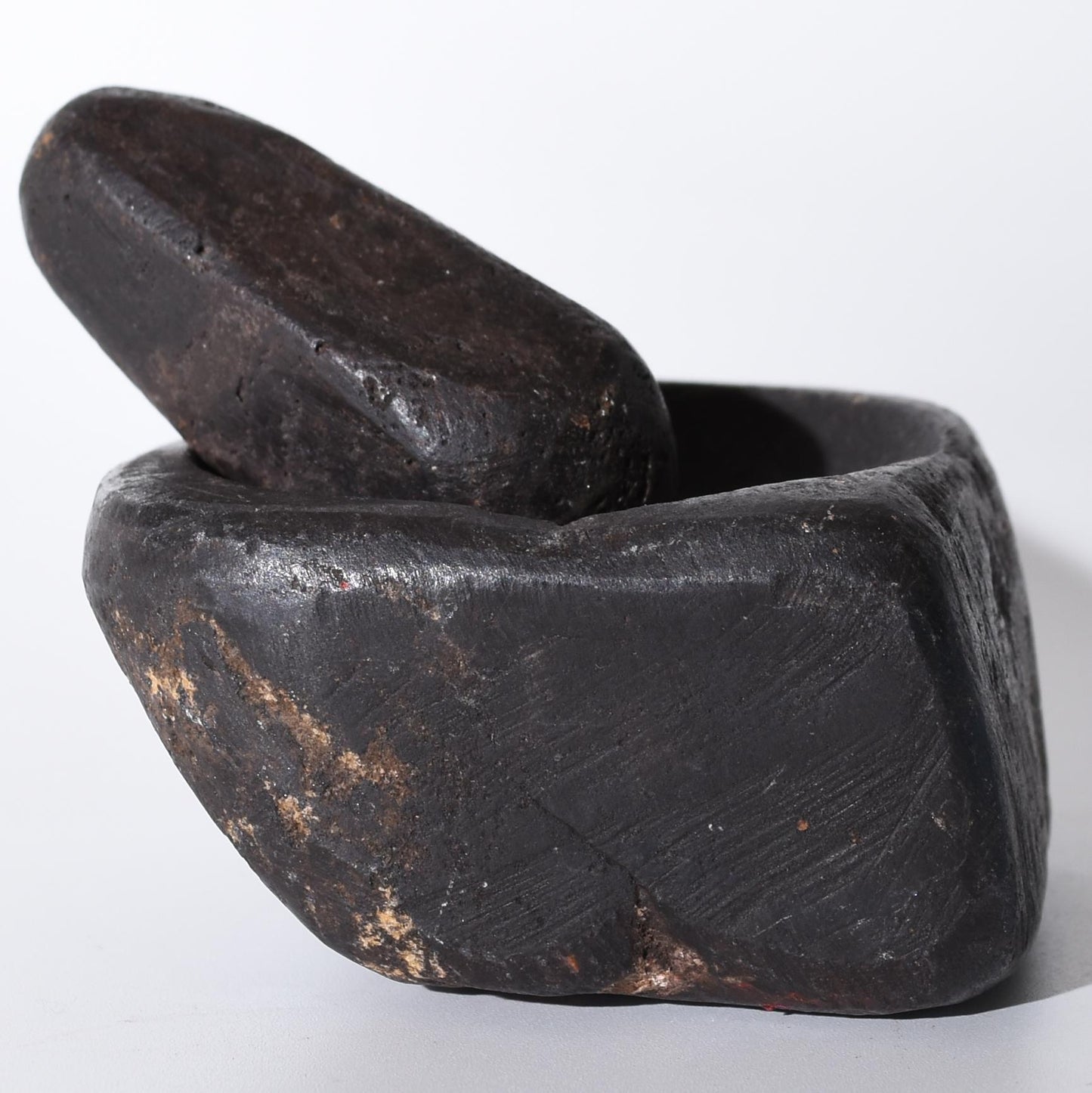 Vintage Hiwaya Stone Ceremonial Mortar and Pestle hand crafted Sacred Valley Peru S52515