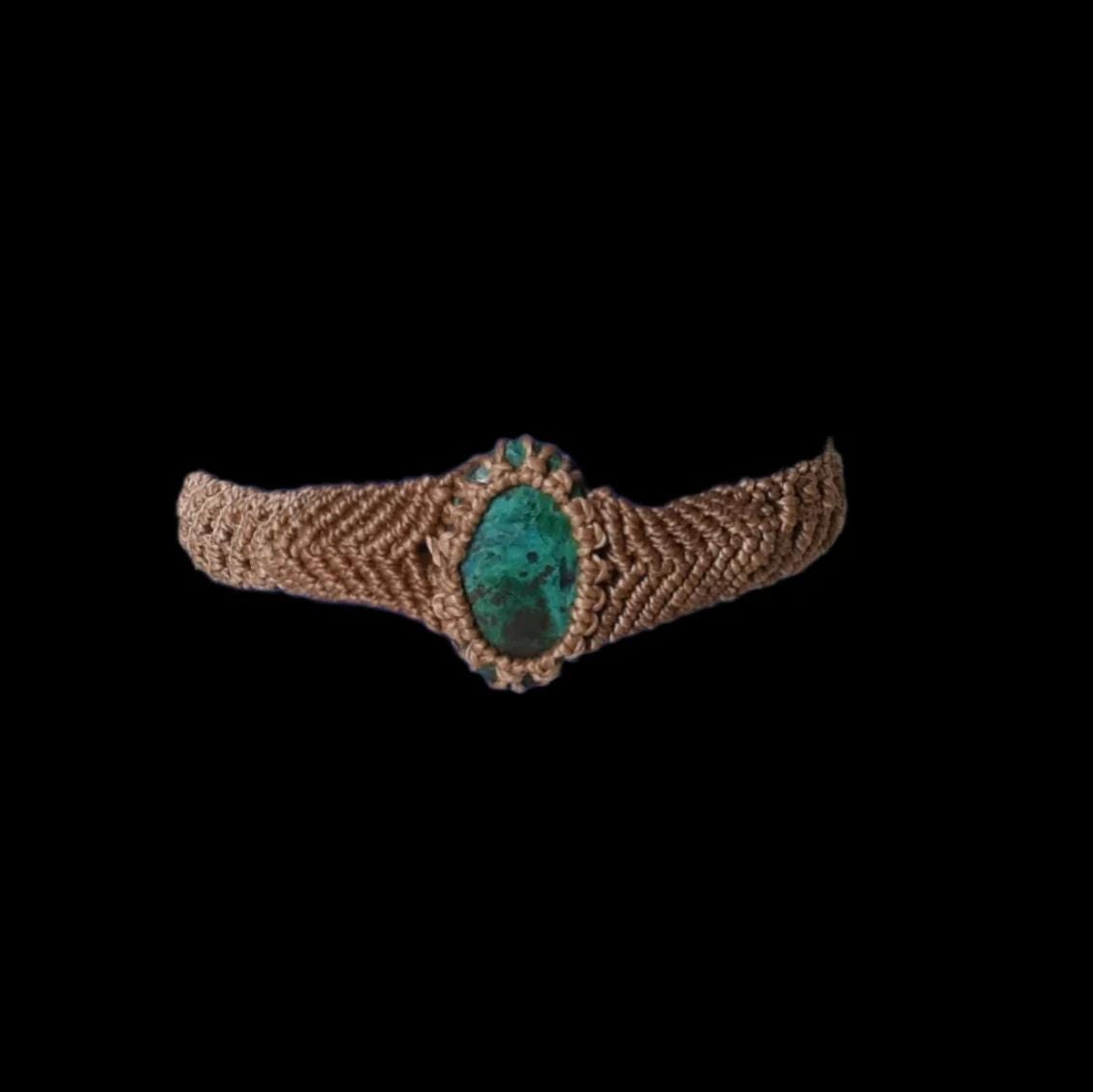 Shipibo Macrame Bracelet Peruvian Turquoise Amazon Region Peru B52503