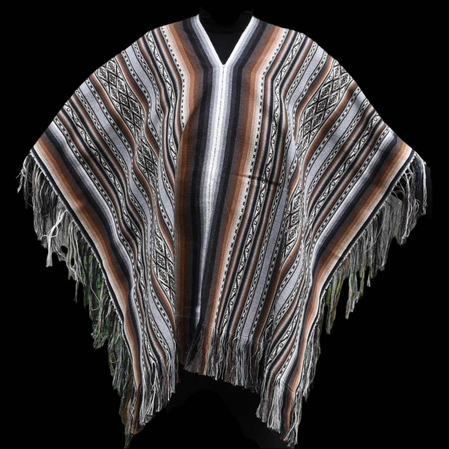 Peruvian Chinchero Shaman Poncho Hand Woven Alpaca Blend Sacred Valley Peru P2307