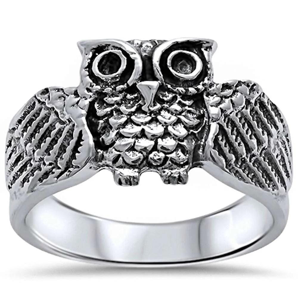 Owl Ring Size 6 Sterling Silver RS6