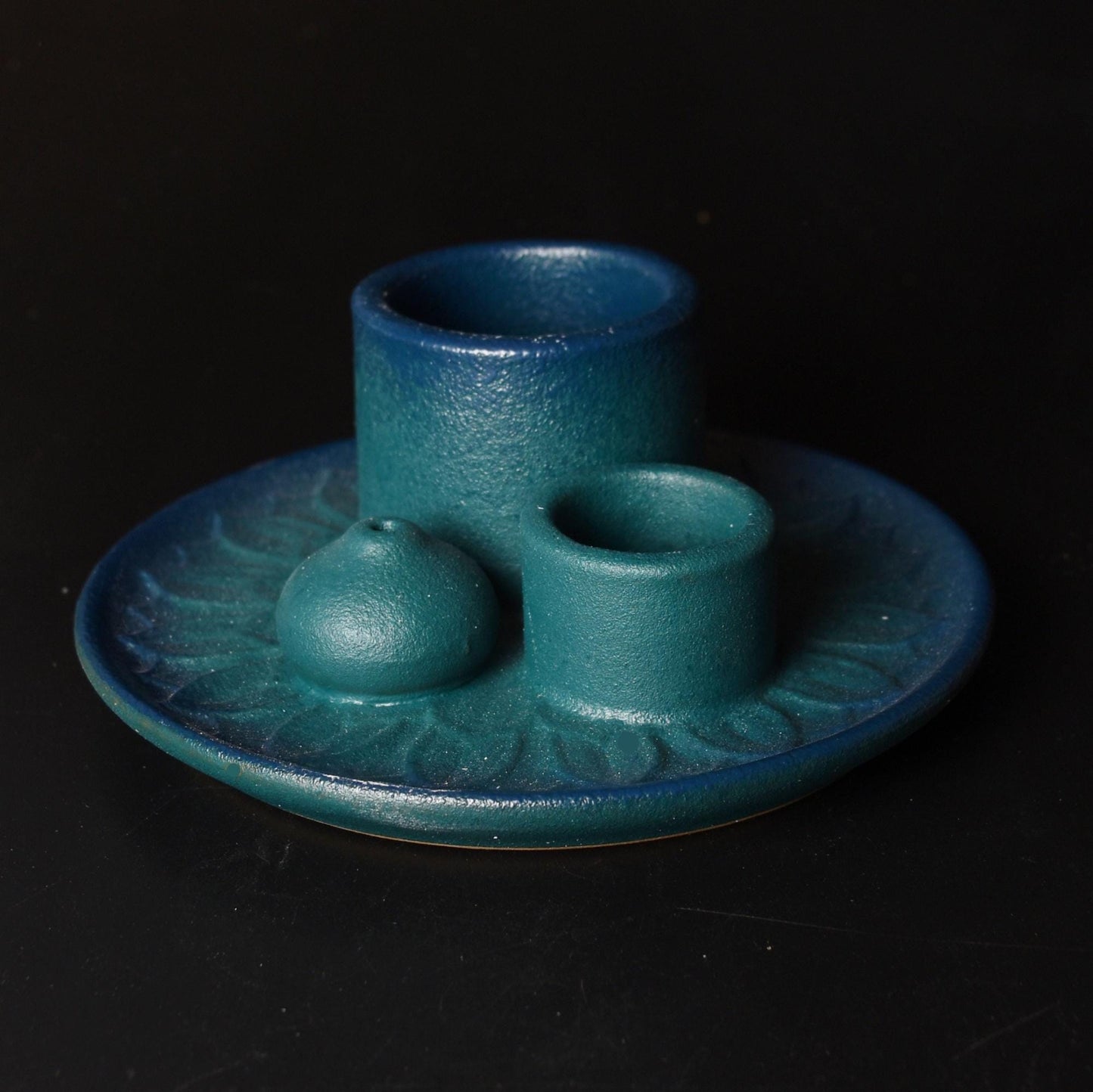 Hand Glazed Ceramic Incense Smudge and Palo Santo Burner in Red or Blue