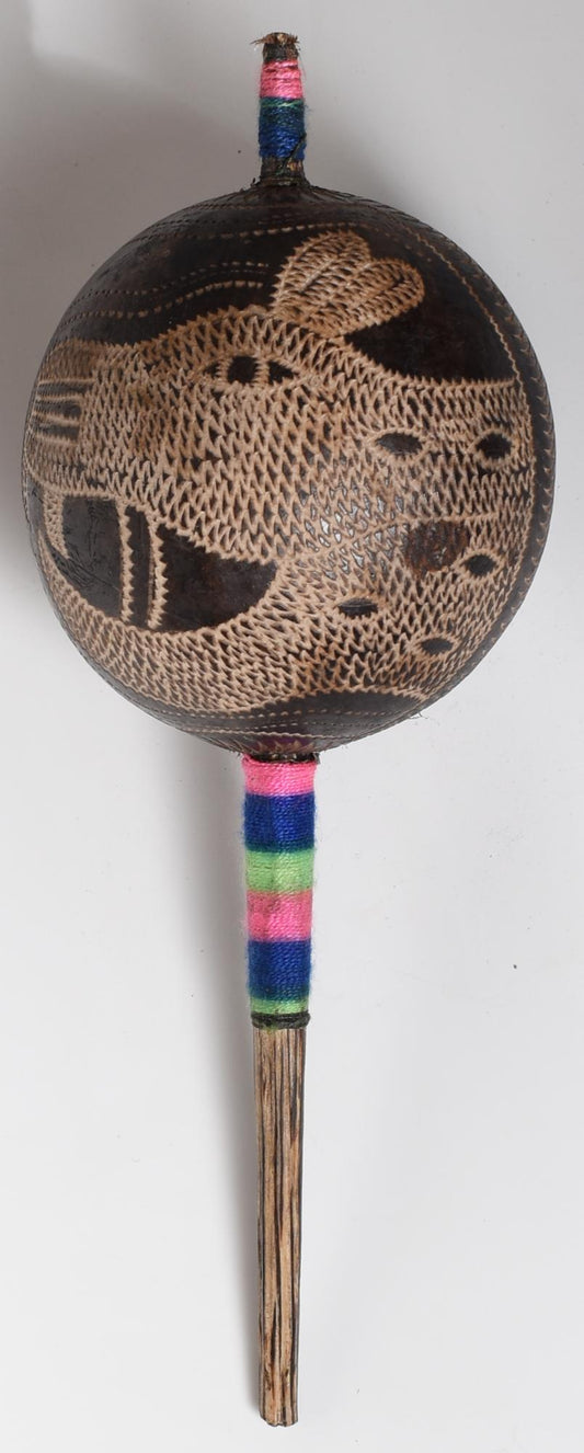 Large Shipibo Ceremonial Rattle Animal Handcrafted in Amazon Region Peru R52520 - Shaman Things
