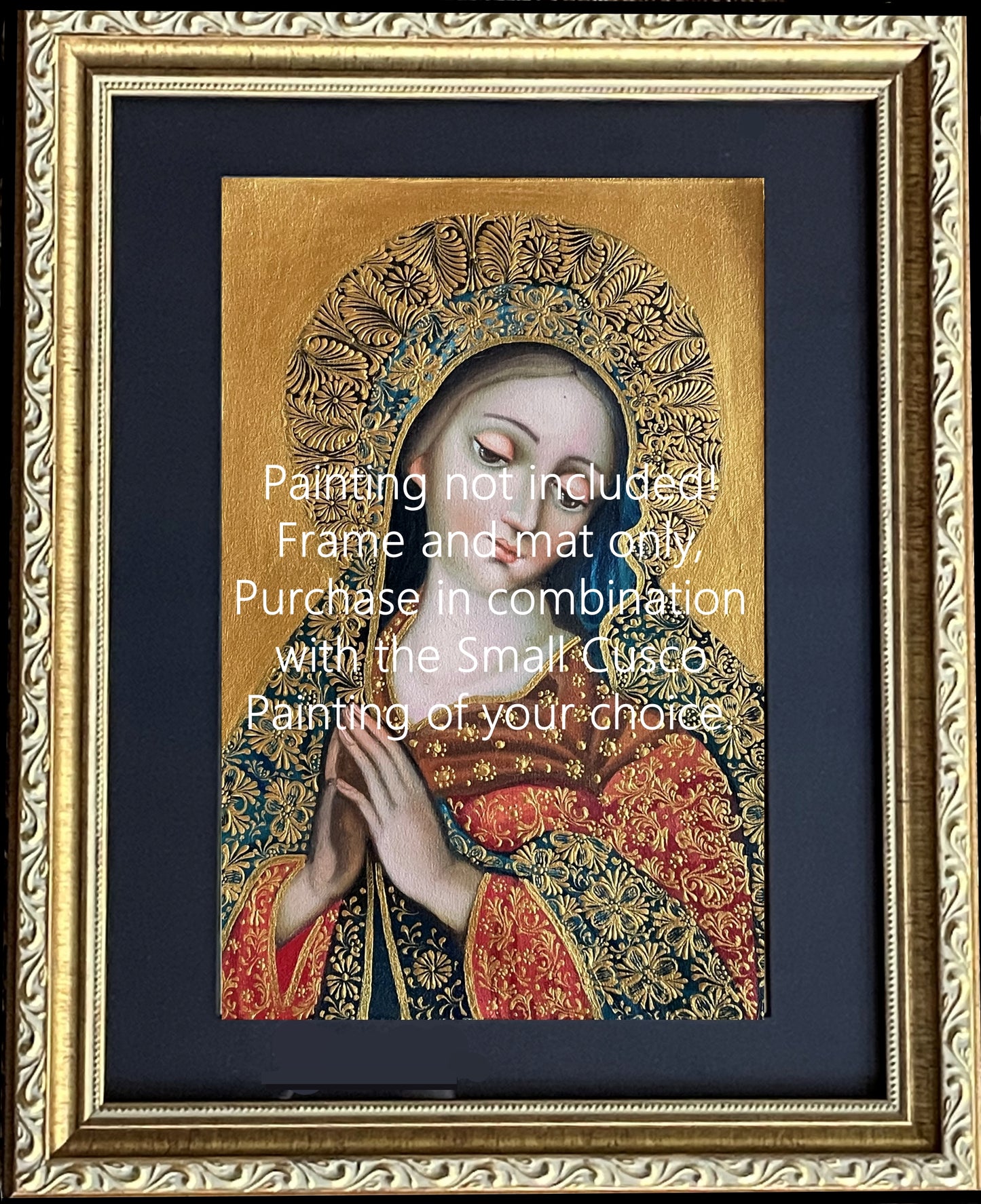 11x14 Ornate Gold Frame and Mat for small Cusco School Paintings
