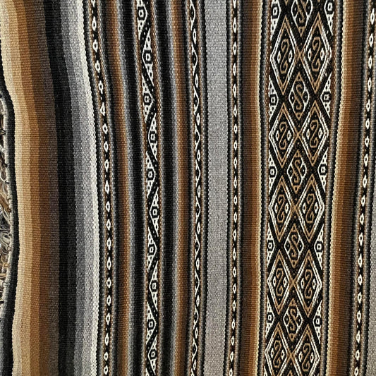 Peruvian Chinchero Shaman Poncho Hand Woven Alpaca Blend Sacred Valley Peru P2307 - Shaman Things