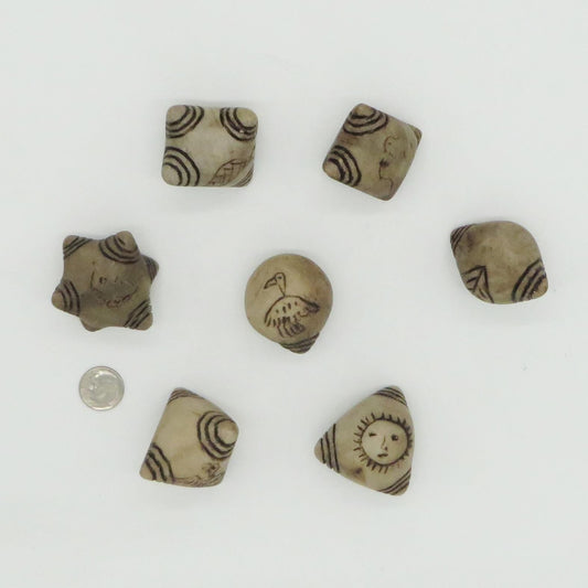 Peruvian Chumpi Khuya Apu Stones Set of 7 Alabaster / Caliza Stone hand crafted Sacred Valley CS301 - Shaman Things