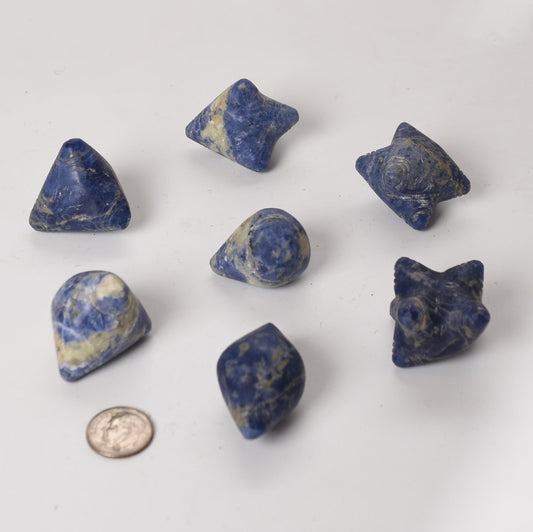 Peruvian Chumpi Khuya Apu Stones Set of 7 Blue Serpentine hand crafted Sacred Valley CS52506 - Shaman Things