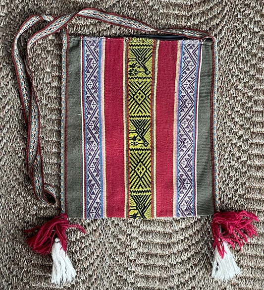 Q'ero Mestana Mesa Cloth Shoulder Bag Handwoven on loom Andean Textile Sacred Valley Peru PF20231 - Shaman Things