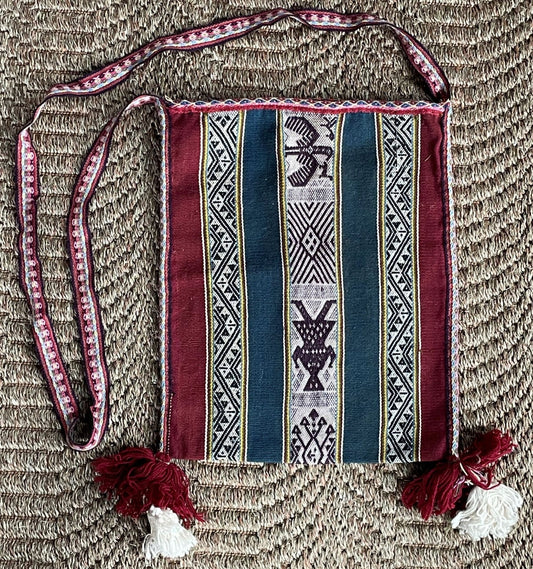 Q'ero Mestana Mesa Cloth Shoulder Bag Handwoven on loom Andean Textile Sacred Valley Peru PF20232 - Shaman Things
