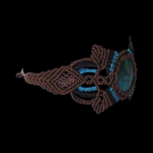 Shipibo Macrame Bracelet Peruvian Turquoise Amazon Region Peru B52508 - Shaman Things