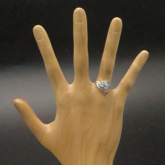 Snake and Coca Leaf Ring Size 7 Peru 950 Silver with Abalone Inlay Sacred Valley RJVB34 - Shaman Things