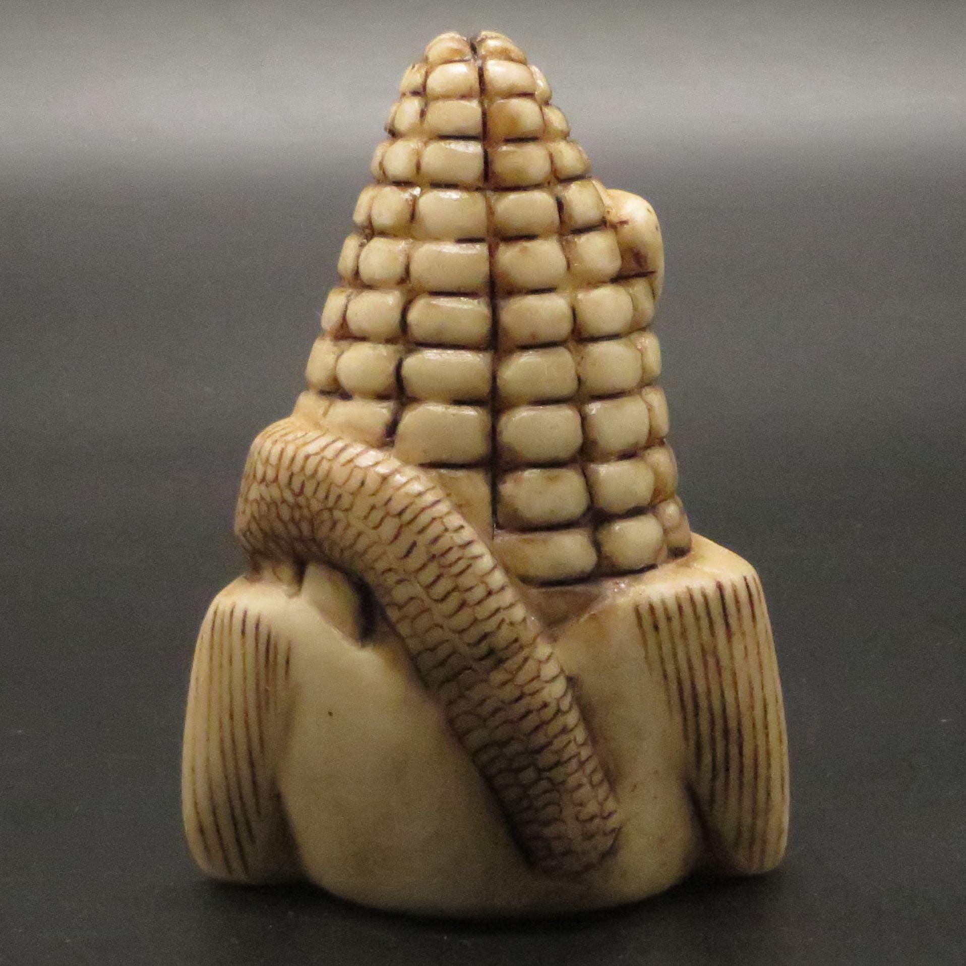 Alabaster Carving Corn Offering and Snake Caliza stone hand carved Sacred Valley Peru - Shaman Things