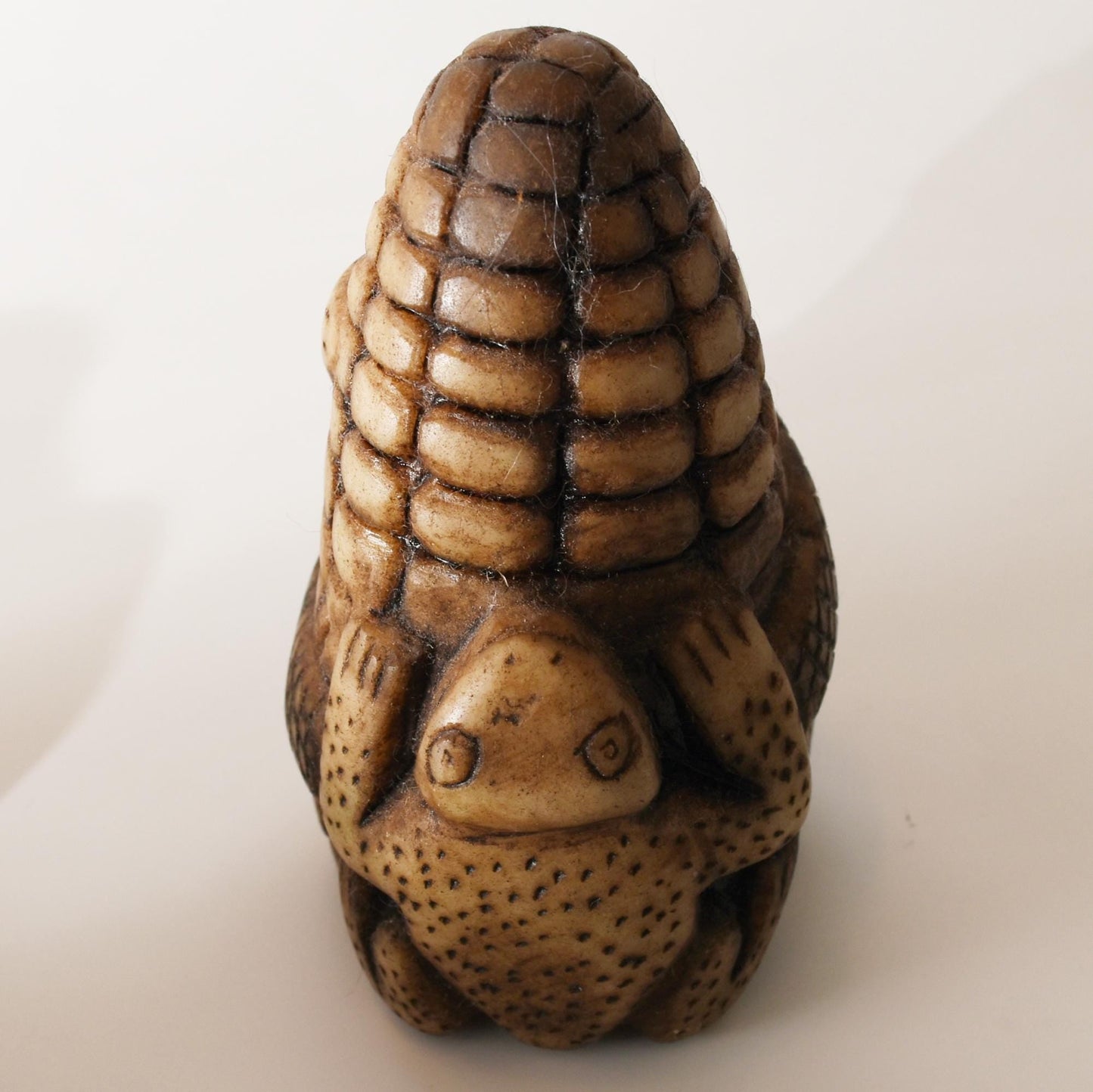 Alabaster Carving Corn Offering with Frog and Snake Caliza stone hand carved Sacred Valley Peru S52508 - Shaman Things