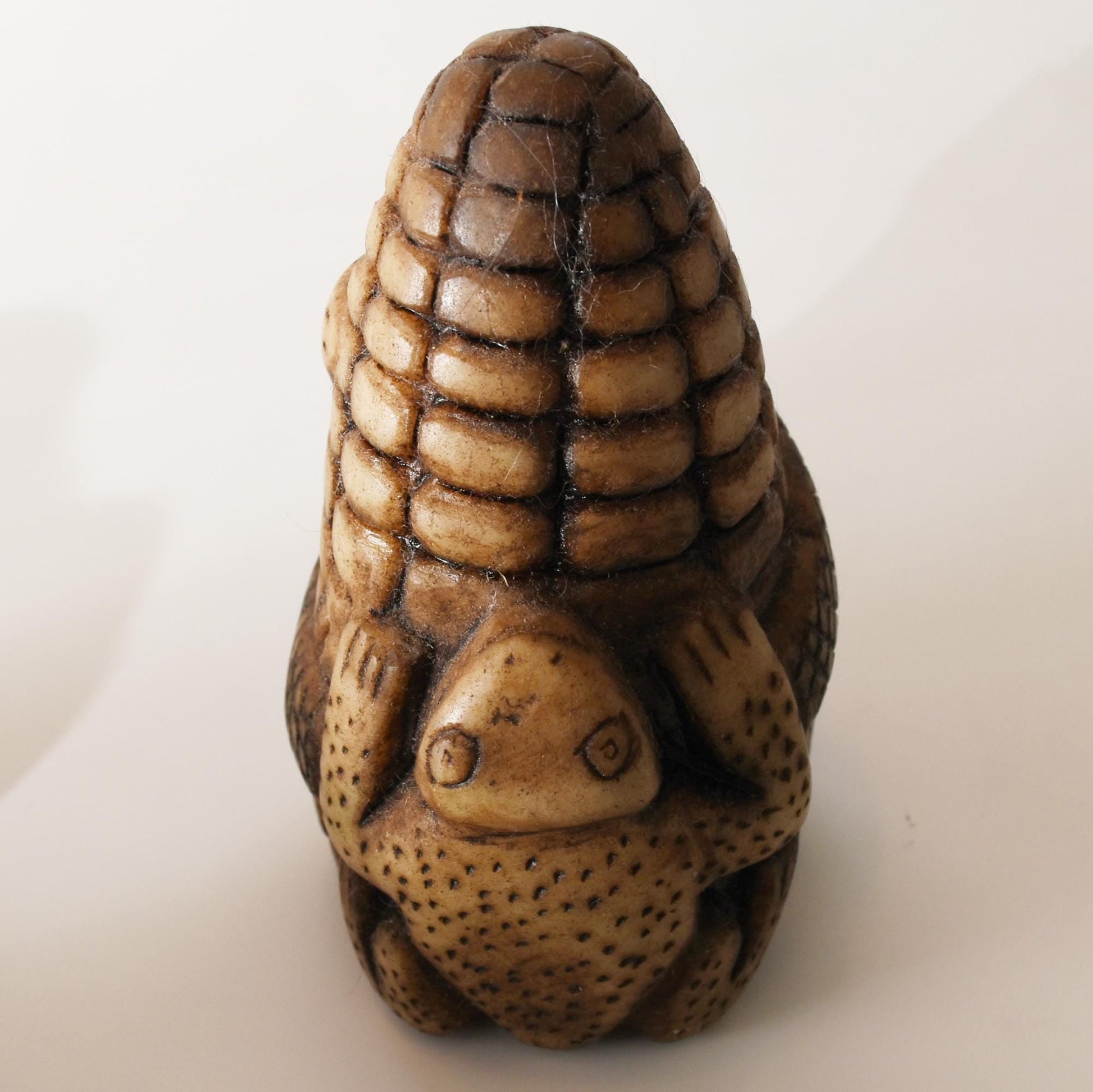 Alabaster Carving Corn Offering with Frog and Snake Caliza stone hand carved Sacred Valley Peru S52508 - Shaman Things