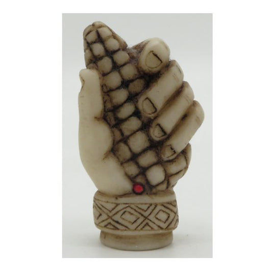 Alabaster Caliza Stone Offering Hand Holding Corn Sacred Valley Peru