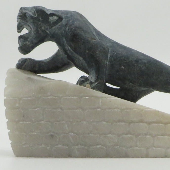 Hand Carved Stone Jaguar on Inca Ruins Sacred Valley Peru