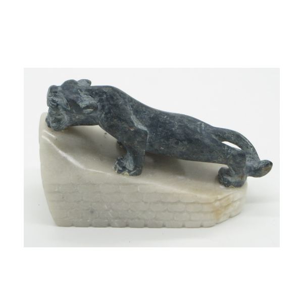 Hand Carved Stone Jaguar on Inca Ruins Sacred Valley Peru