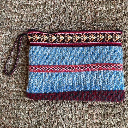 Peruvian Wool Clutch Purse Hand Bag Zippered Pouch Loom Woven Sacred Valley Peru CP310