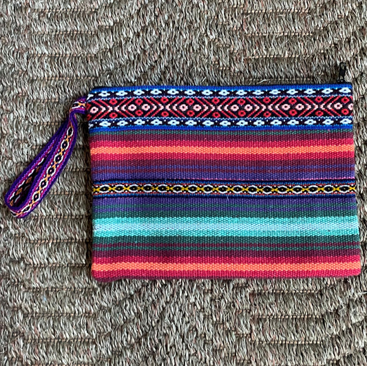 Peruvian Wool Clutch Purse Hand Bag Zippered Pouch Loom Woven Sacred Valley Peru CP314