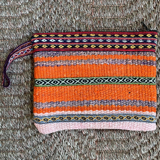 Peruvian Wool Clutch Purse Hand Bag Zippered Pouch Loom Woven Sacred Valley Peru CP315