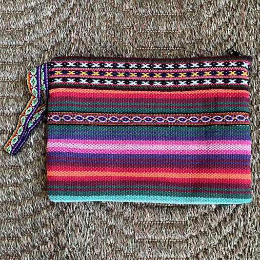 Peruvian Wool Clutch Purse Hand Bag Zippered Pouch Loom Woven Sacred Valley Peru CP306