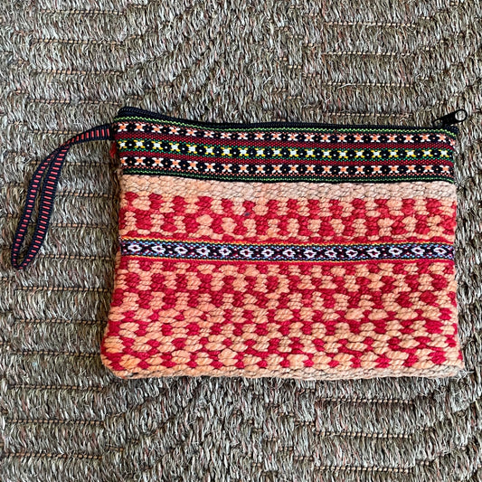 Peruvian Wool Clutch Purse Hand Bag Zippered Pouch Loom Woven Sacred Valley Peru CP307
