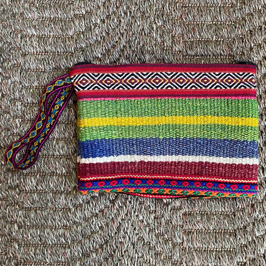 Peruvian Wool Clutch Purse Hand Bag Zippered Pouch Loom Woven Sacred Valley Peru CP308