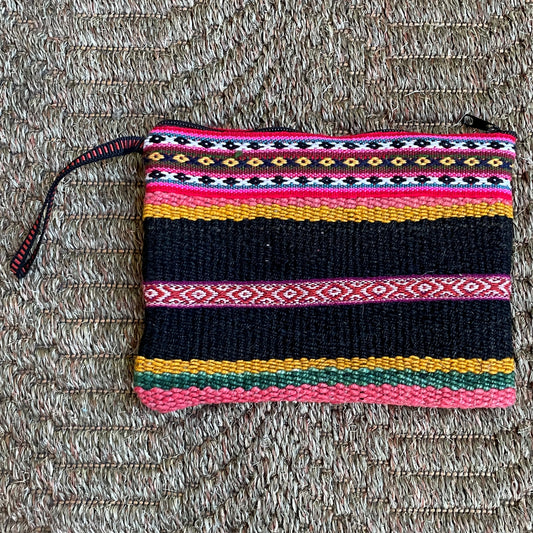 Peruvian Wool Clutch Purse Hand Bag Zippered Pouch Loom Woven Sacred Valley Peru CP309