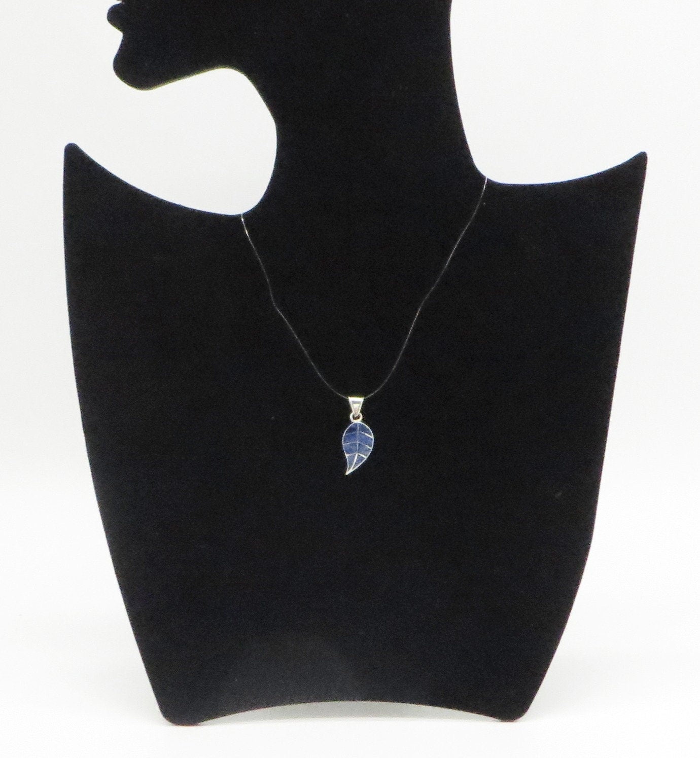 Coca Leaf Pendant with Stone Inlay Peru 950 Silver Sacred Valley PH12 - Shaman Things