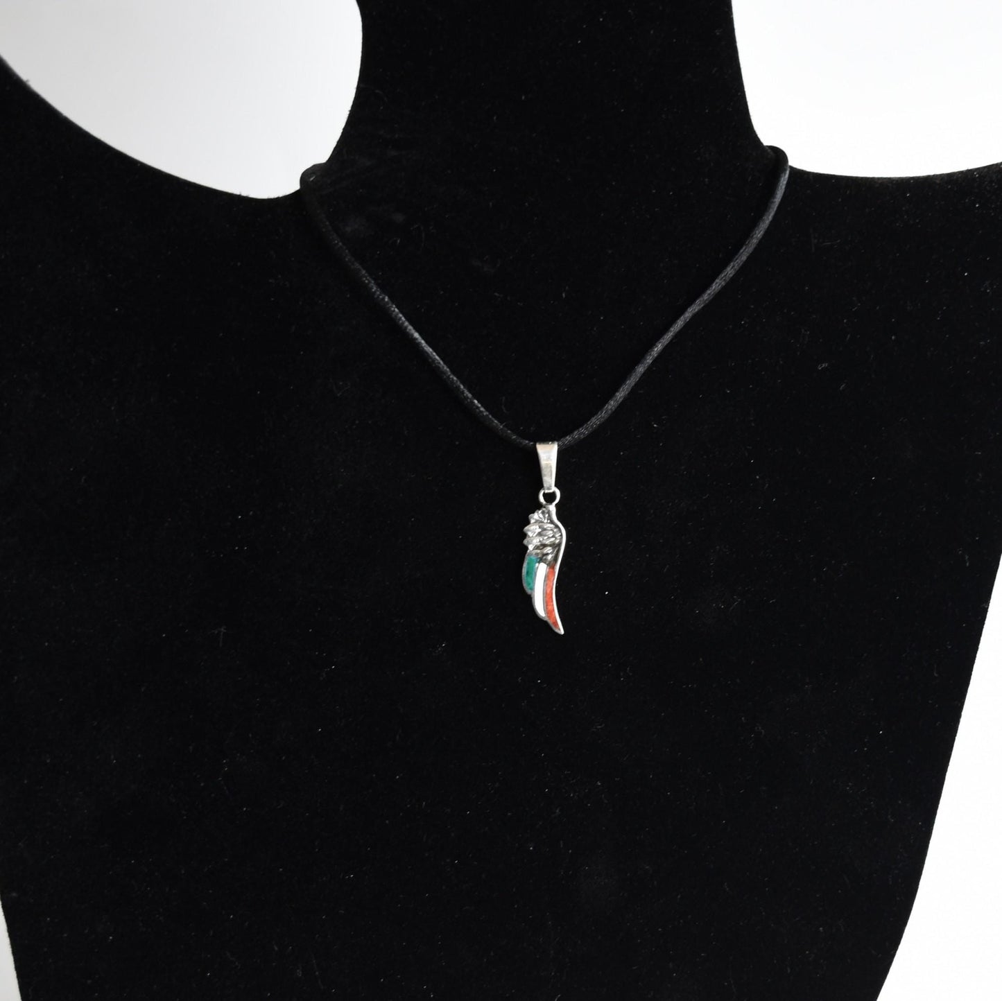 Condor Wing Pendant Peru 950 Silver with Stone Inlay Sacred Valley PJVB38 - Shaman Things