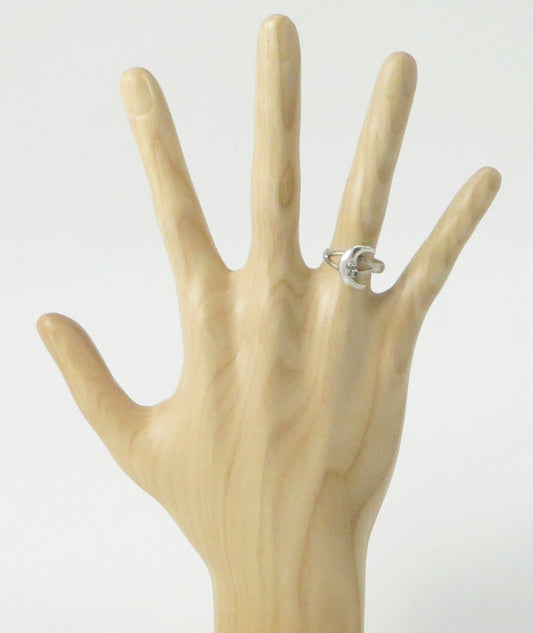 Crescent Moon Ring Size 7 Peru 950 Silver Sacred Valley RJV7 - Shaman Things