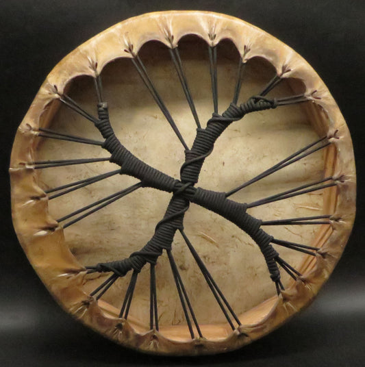 Shaman Drum Hand Made and Hand Painted Condor Jaguar Snake Made in Sacred Valley Peru