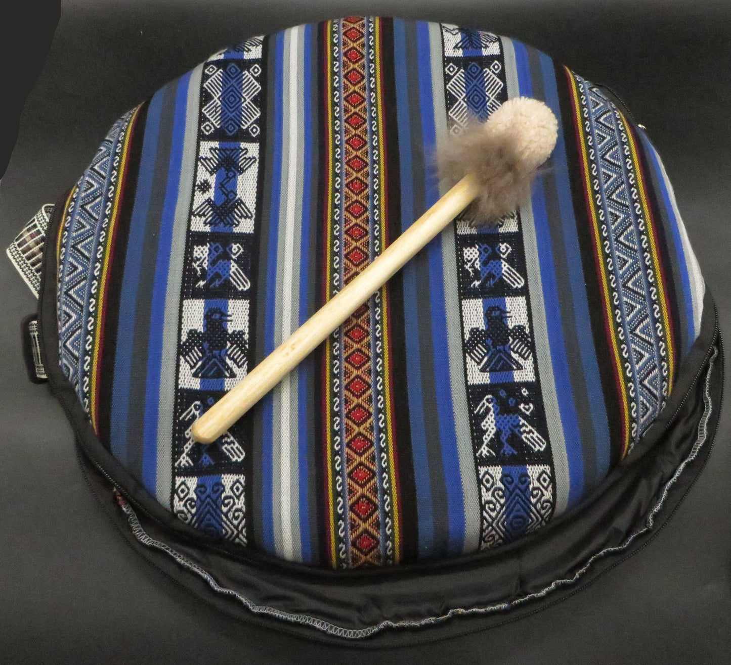 Shaman Drum Hand Made and Hand Painted Condor Jaguar Snake Made in Sacred Valley Peru