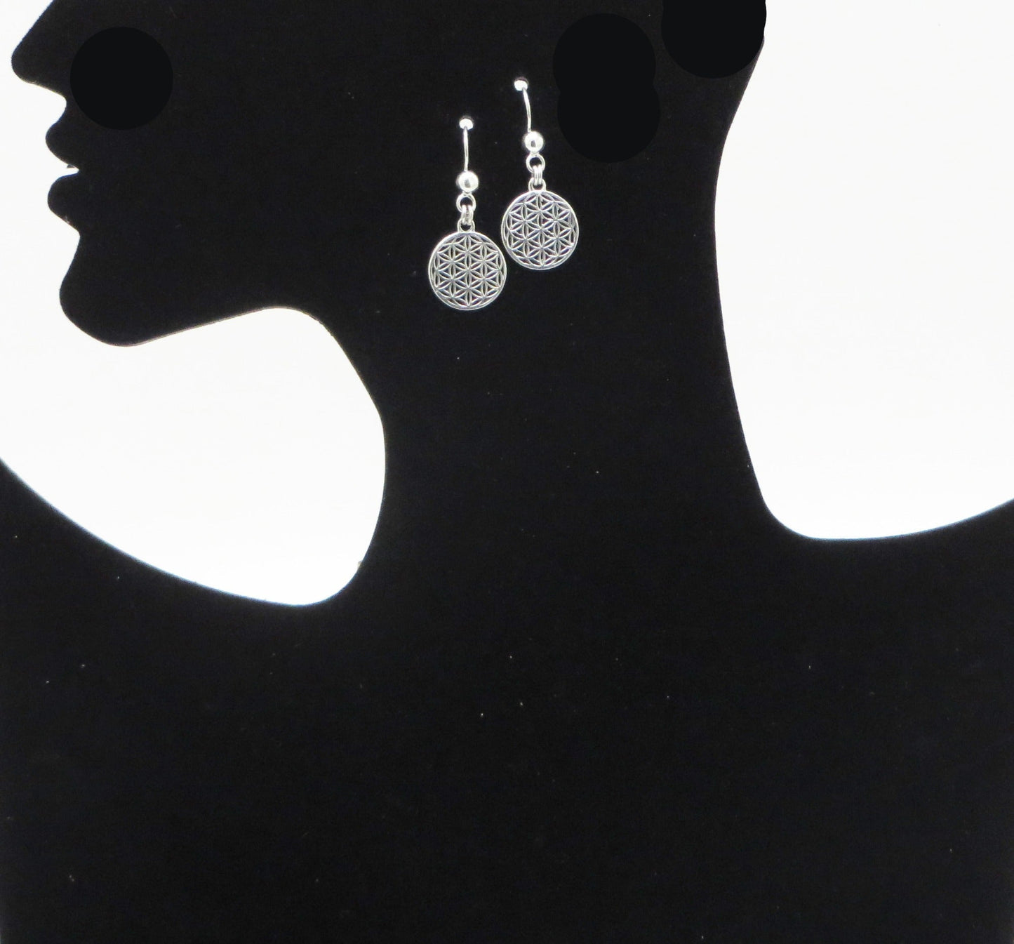 Flower of Life Geometric Earrings 950 Silver Peru Sacred Valley EJV4 - Shaman Things