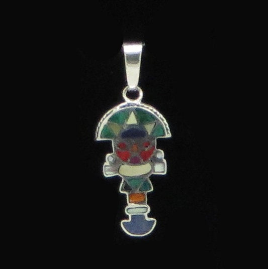 Tumi Pendant Peru 950 Silver and Stone Inlay Sacred Valley PJV16