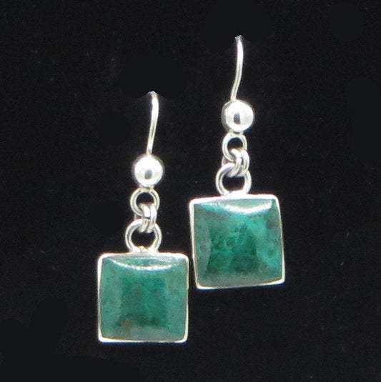 Serpentine Earrings 950 Silver Peru Sacred Valley EJV2